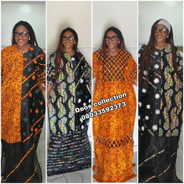 fully embellished African print kaftan